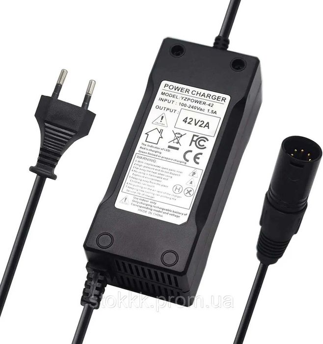 Зарядний пристрій для електроскутера велосипеда 42В 2А 5.5х2.5 XLR 5
