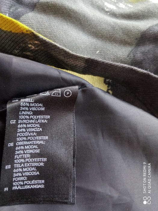 H&M sukienka 110 cm pachy 46 limonka szary modal wiskoza grochy biuro