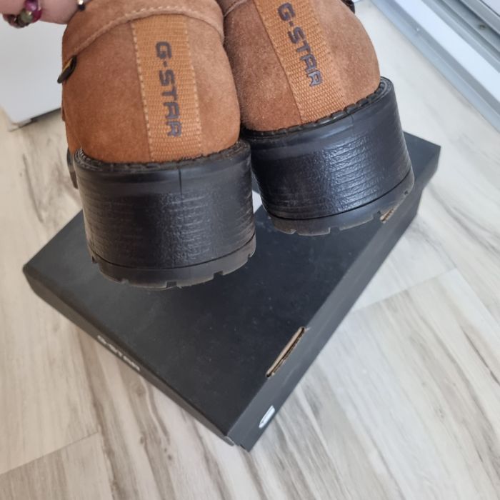 G-Star Raw  skórzane zamsz Janelle -01 Brązowy