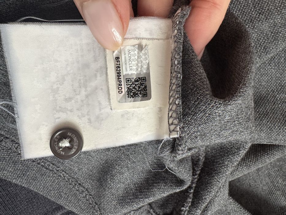 Bluza  koszula z długim rękawem  polo Moncler M szara 100% bawełna