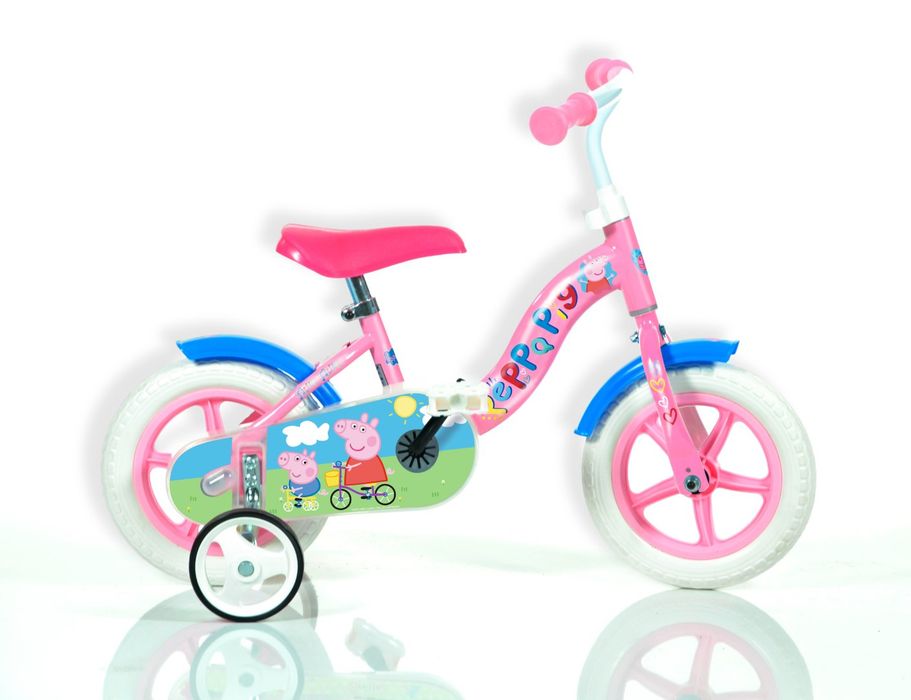 Rowerek Dziecięcy 10 Cali Peppa Pig Świnka Popychacz Dino Nauka Jazdy Równowaga Movemania