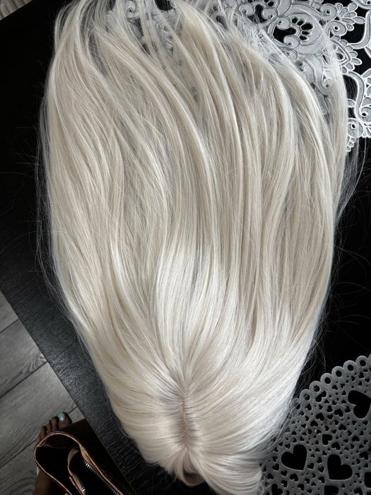 Toper perulka 50 cm platynowy blond cudna