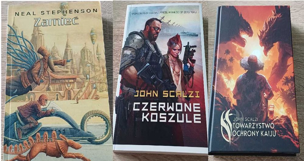 3 x książka Zamieć Czerwone koszule Towarzystwo Ochrony Kaiju