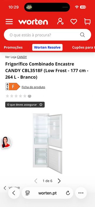 Frigorífico de Encastre - CANDY CBL3518F