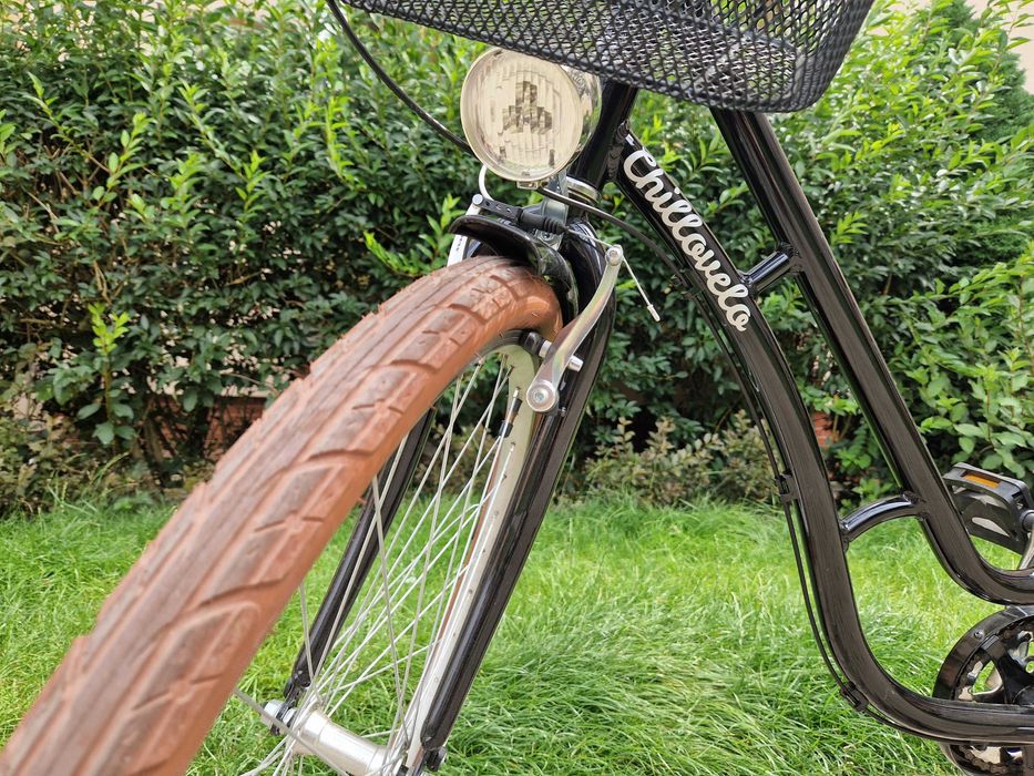 Rower miejski CHILLOVELO BLACK COFFEE LADY 28" + Koszyk + Dzwonek