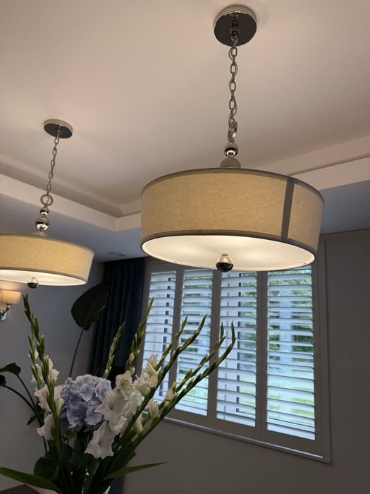 Komplet 2 lamp wiszących premium – abażur, styl Hamptons / New York