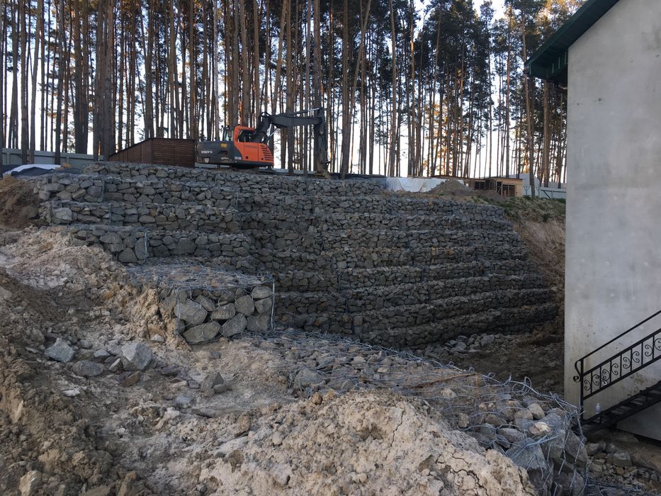 Габіони,укріпленя габіонами.