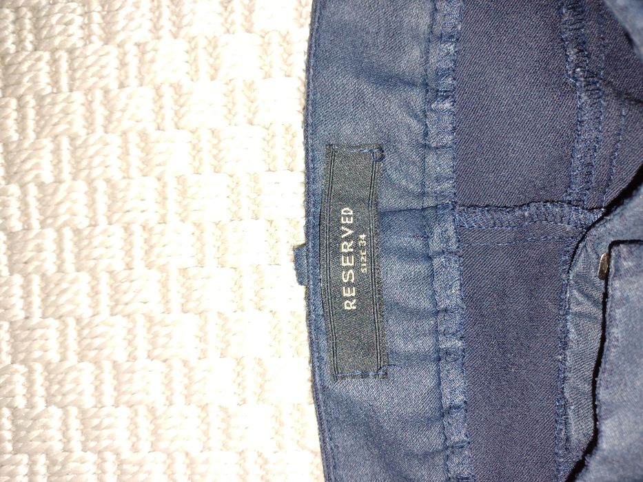 Spodnie Reserved 34 XS granatowe suwak rurki