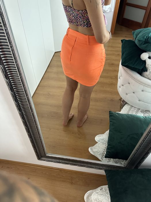 Spódniczka zamszowa pomarańcz M/L