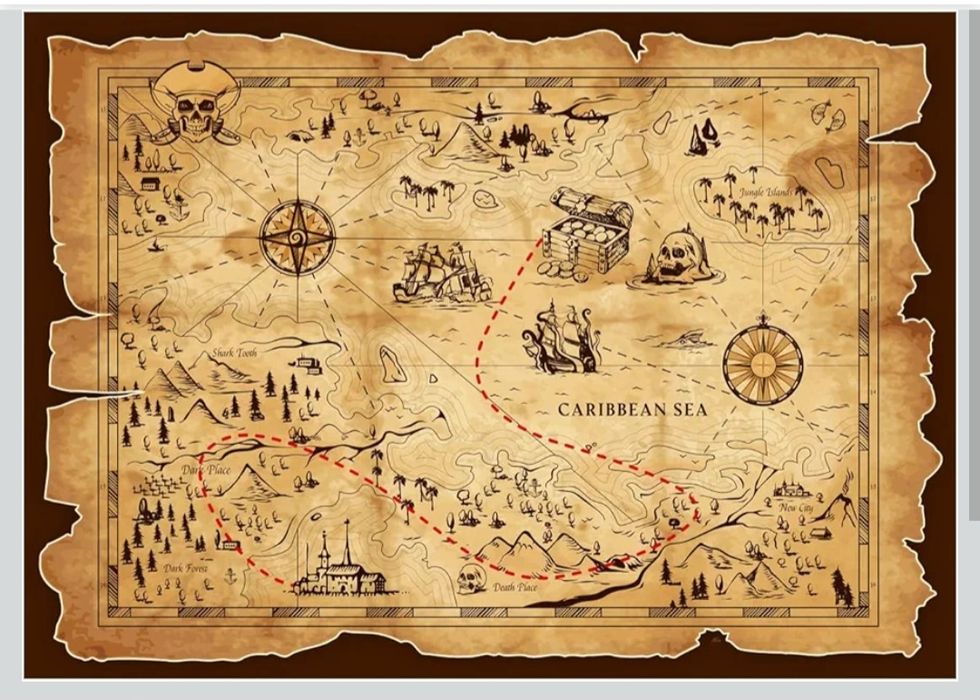 Aiikes Tło fotograficzne mapa piratów