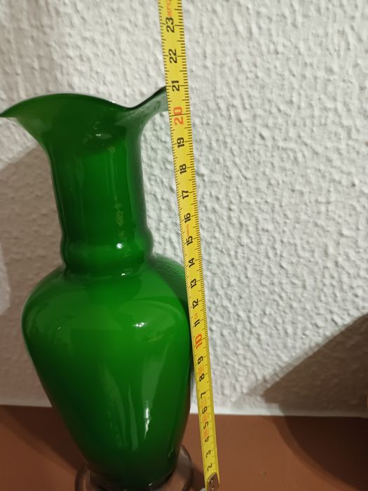 Jarra em vidro double verde/branco