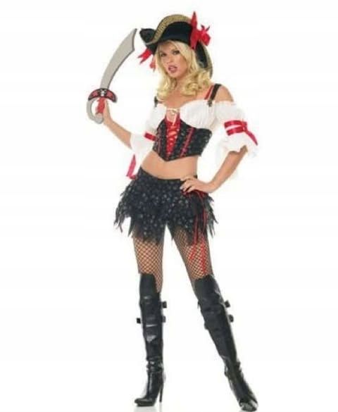 Kostium damski Seksownej Piratki Sukienka Strój na Imprezę karnawał