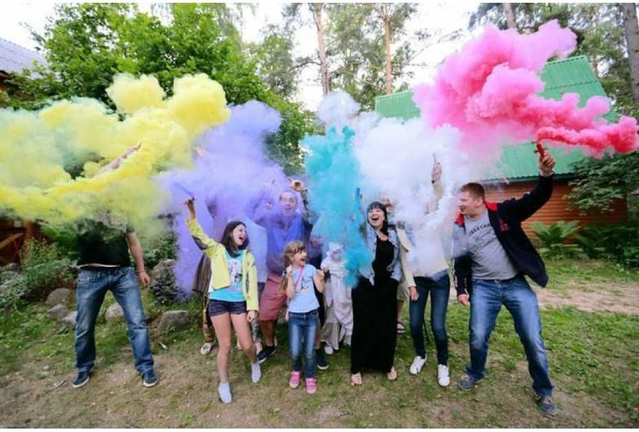 Кольоровий дим, набор 5 цветов, 60 сек, дымовые шашки, Цветной дым