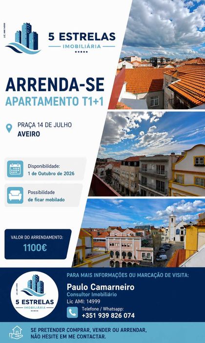 T1+1 no centro de Aveiro