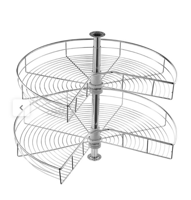 Cesto metálico giratório para armário de canto