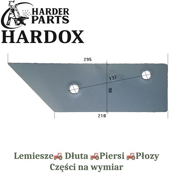 Płoza Steeno HARDOX 2406.1914/P części do pługa 2X lepsze niż Borowe