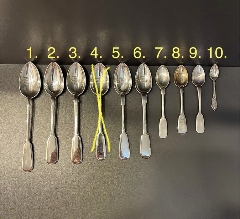 Ложки Серебро 84, 875 проба Хлебников, Щекляев, Платиноприбор