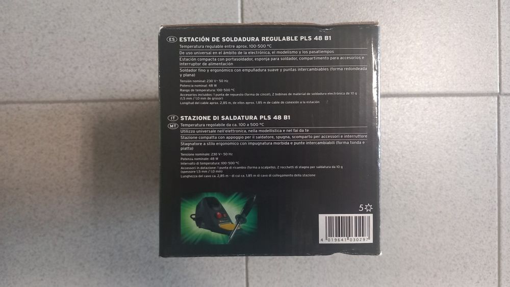 Estação de Soldadura Parkside PLS 48 B1 – Regulável 100–500 °C (Nova)