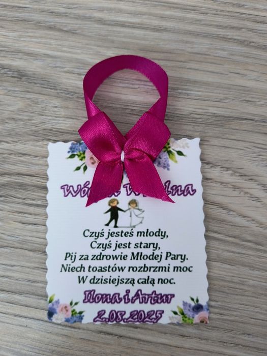 Zawieszka na alkohol wódkę- ozdoby ślubne