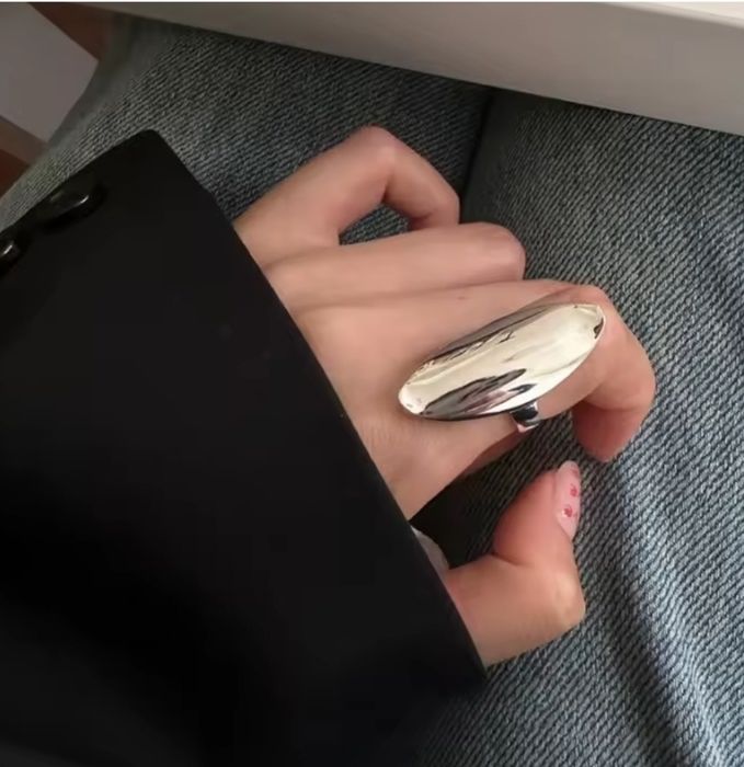 4 duże pierścienie srebro