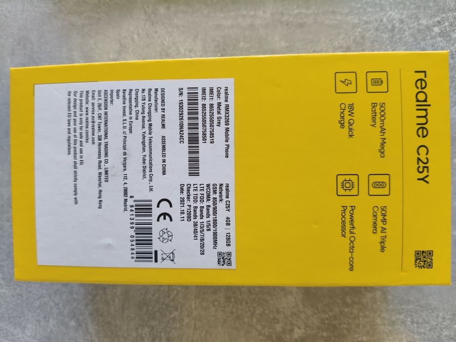 Realme C25Y 4/128 GB – sprawny, pęknięty ekran