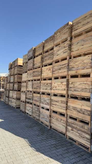 Skrzynio-palety z drewna na warzywa owoce