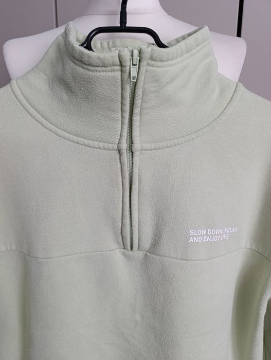 Bluza damska miętowa z kominem