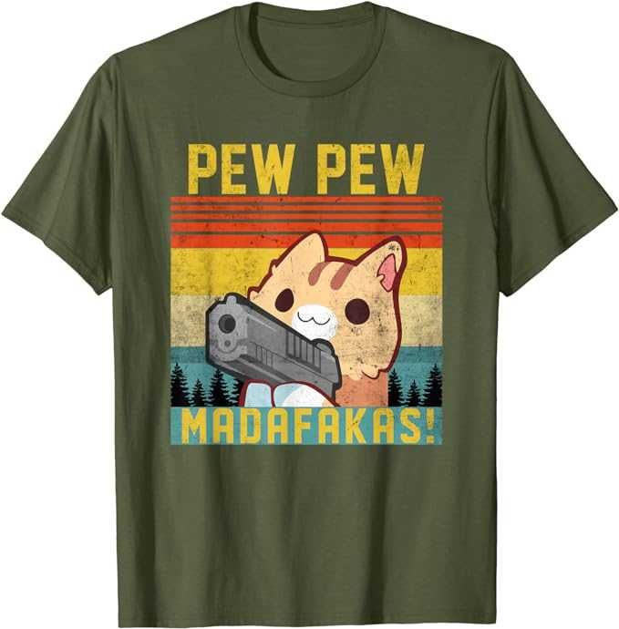 T-shirt amantes de gatos "Pew pew madafakas" - VÁRIAS CORES/TAMANHOS