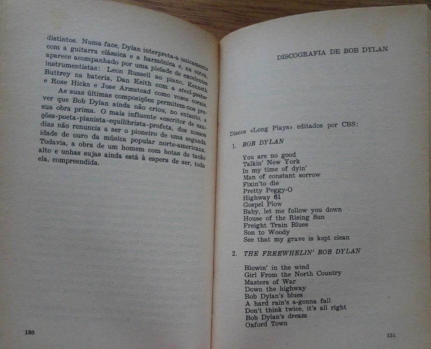 Bob Dylan de Jesus Ordovás - 1ª Edição 1973