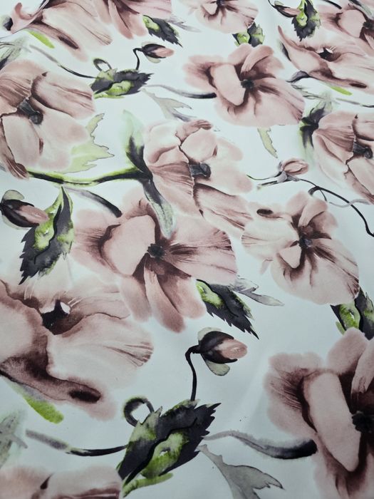 Zasłony z metra PASTELE Maki,grubsze,szer 280cm WYPRZ