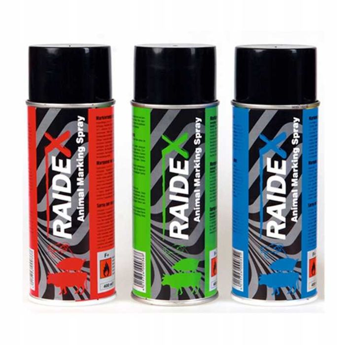 Spray farba RAIDEX do znakowania zwierząt 3 kolory