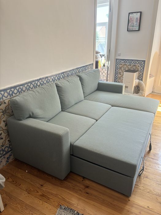 Sofa- cama  cor turquesa
