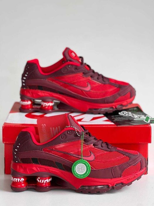 Мужские кроссовки Nike Supreme Shox Ride 2 Red Premium. Размеры 40-45