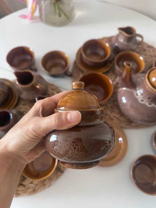 Zestaw ceramiczny „Niebieski Domek” 25 elementów zakład Mirostowice