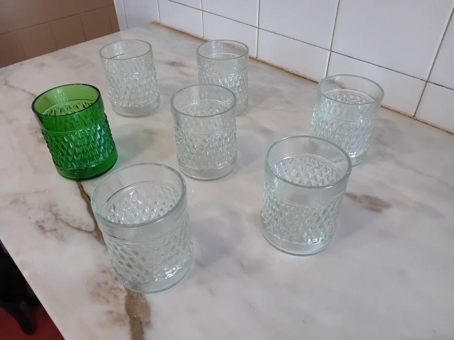 Conjunto de 6 Copos Antigos Vidro