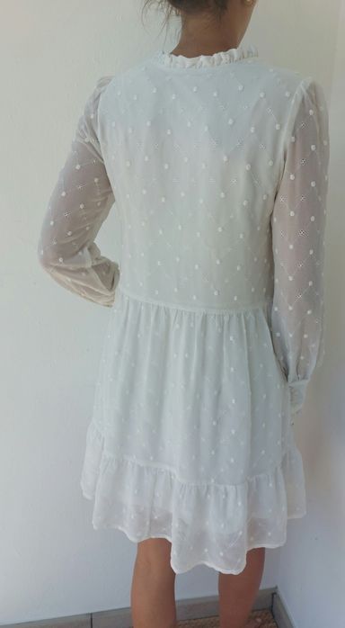 Zwiewna biała sukienka boho h&m rozmiar xs