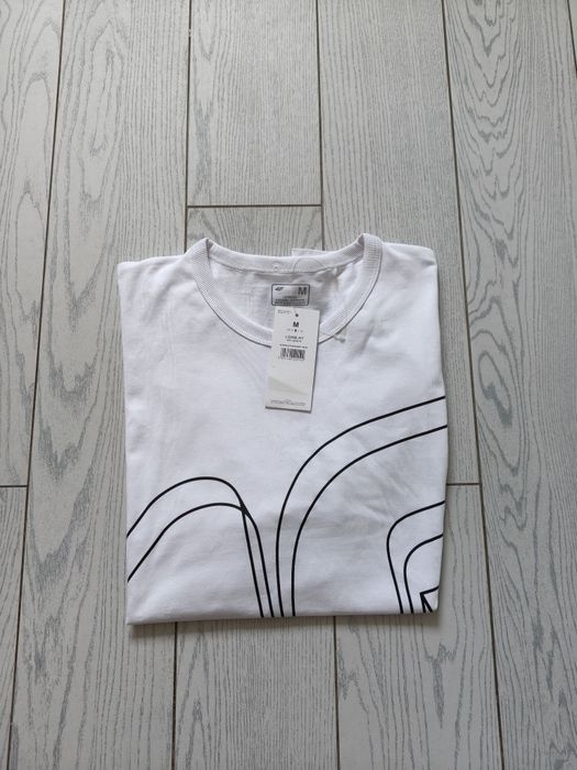 Koszulka męska 4F biała M z mega logo oversize 192