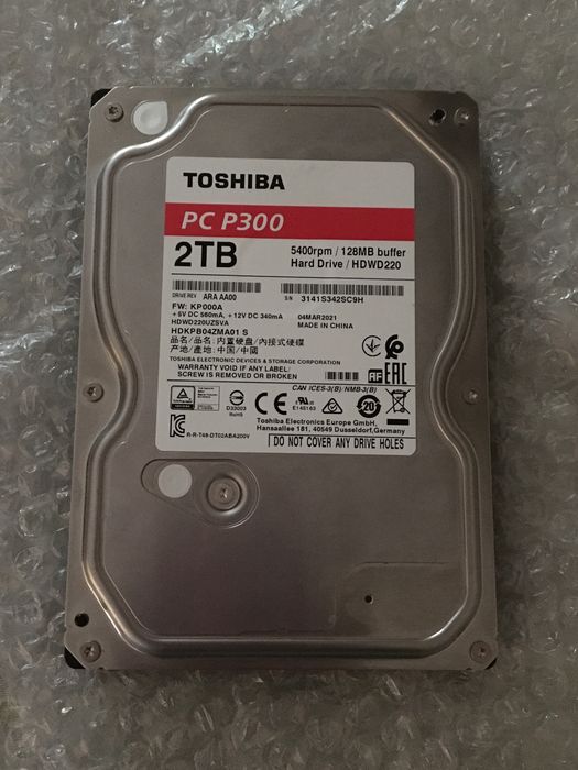 HDD 2tb Toshiba p300