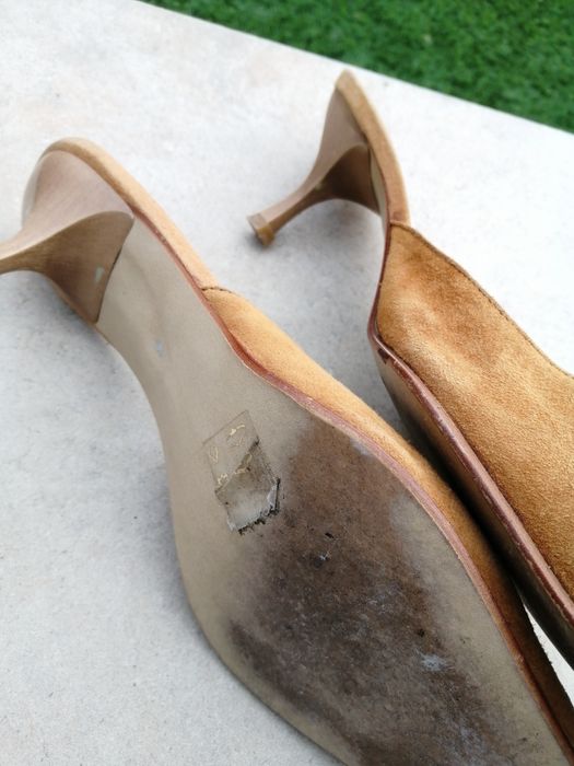 Sapatos camurça/ pele camel 37/38