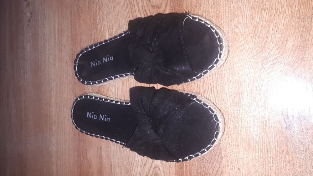 Klapki espadryle czarne roz 37