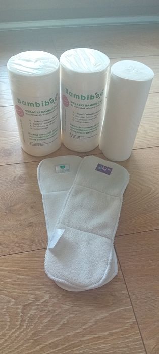 Zestaw 21 pieluch wielorazowych + 35 wkładów, bibułki - Bambiboo