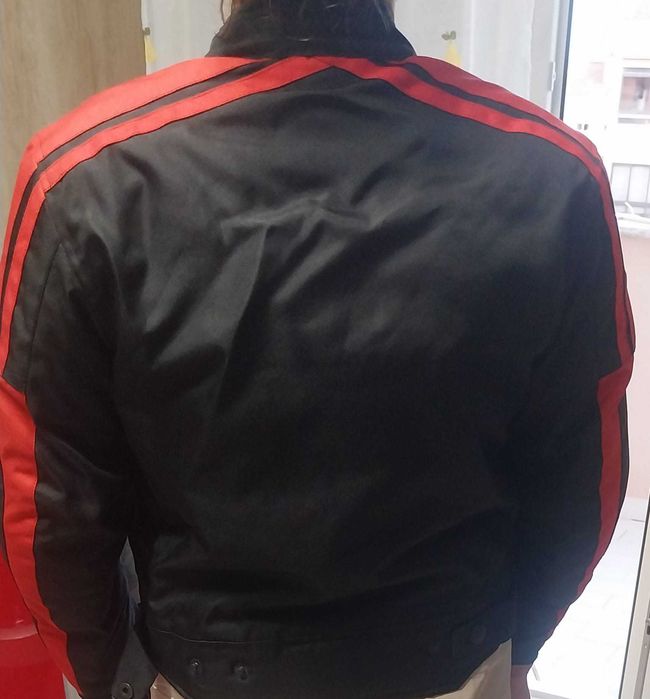 Blusao moto marca casa das peles tamanho (L) vermelho e (XL) laranja com proteção ombros e cotovelos