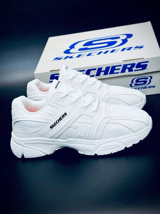 Skechers  мужские кожаные/летняя новинка Скетчерс/sketchers кросовки мужские белые Новинка Лето 2026 кросівки Скетчерс чоловічі білі літні красовки