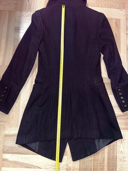 Troll welna plaszcz xS kurtka welniana S czarna zamek wool 36