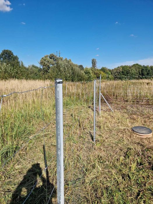 Słupki na ogrodzenie rury stalowe OCYNK fi 40mm dł 2.3m + zaślepka