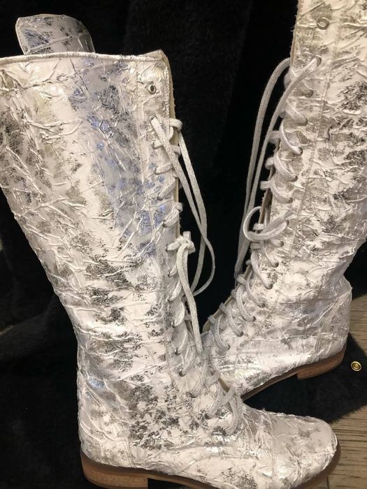 Piękne kozaki naturalny len kolory Polska produkcja