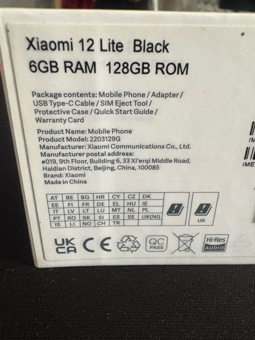 Xiaomi 12 lite 128GB 6GB RAM