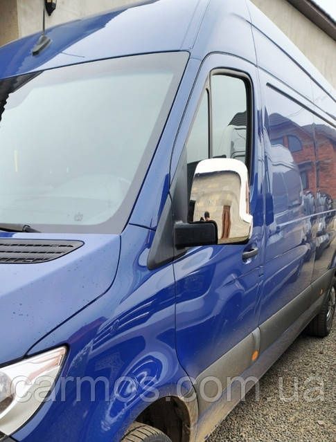 Накладки на дзеркала Mercedes Sprinter W907/W910 2018+ нерж. Carmos
