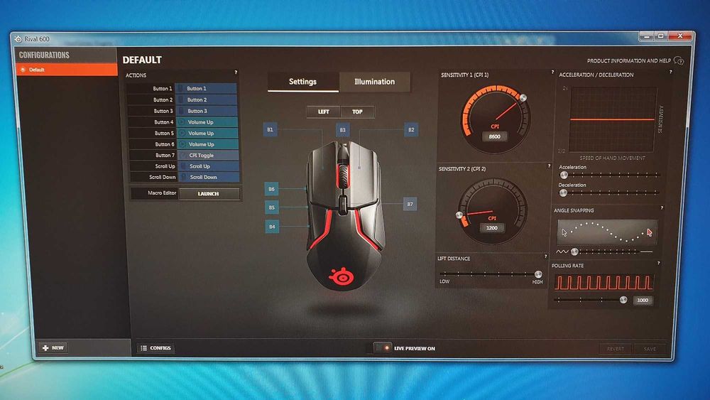 Mysz przewodowa SteelSeries Rival 600 - jak NOWA.