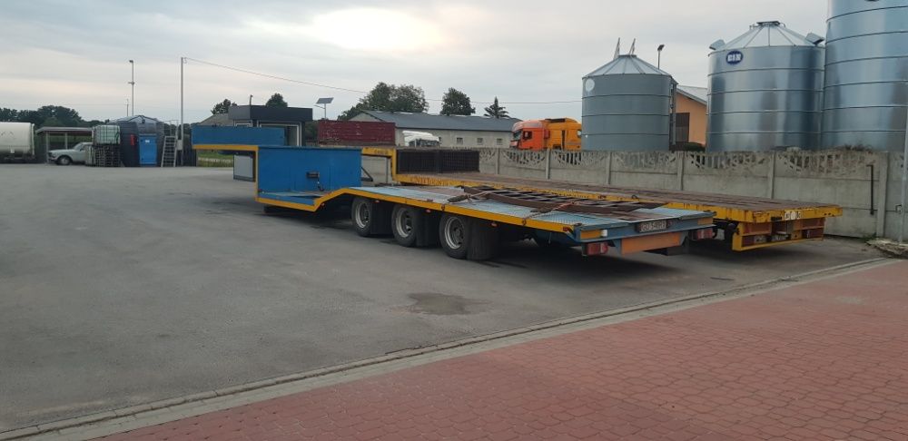 Wynajem naczepy niskopodwoziowej transport ciągników siodłowych maszyn